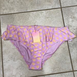 NWT! Stoney Clover Lane x Target Purple Hearts Ruffle Bikini Bottoms 1X
